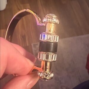 Rachel Zoe Gold Bracelet with Black and Crystal Details